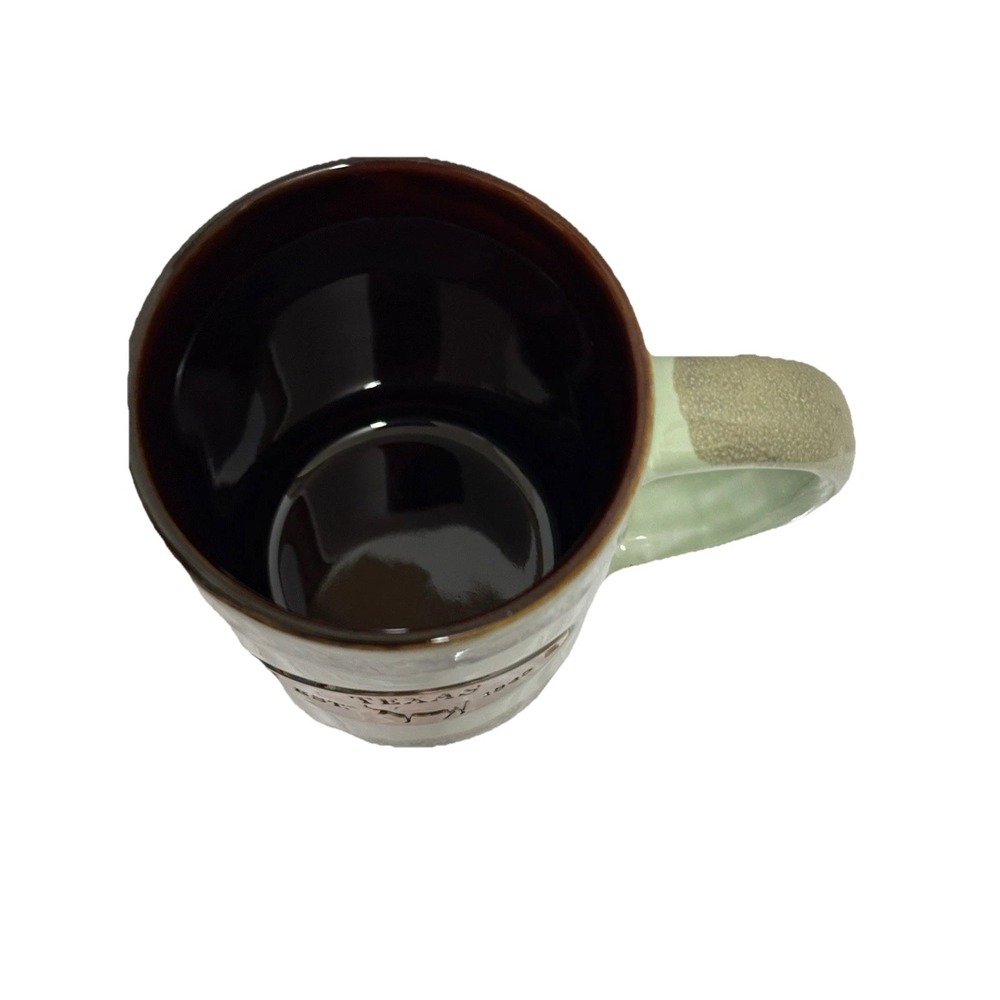 Americaware Mug Ceramic with Copper Plate TEXAS Green w/Brown Drip Glaze - Picture 3 of 9